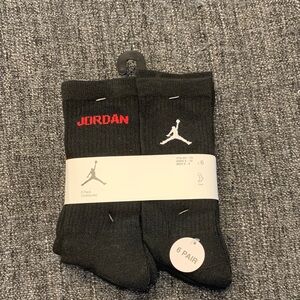 Jordan Mens black and Red Athletic Socks - 6 Pack